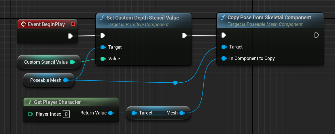 The blueprint logic for the echo itself once it has been created
